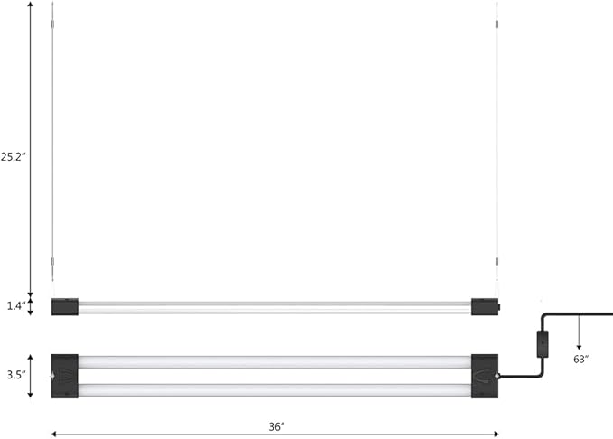 BoostGro LED Grow Light Full Spectrum 5000K Daylight + 660nm Red Linkable Indoor Plant Lighting Fixture Tubes (3FT, 2Pack)