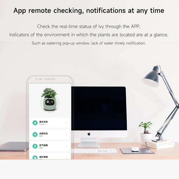 Smart Flowerpots,Smart Pet Planter,Ai Planter,Intelligent Flowerpots,Multiple Expressions,7 Smart Sensors, And Ai Chips Make Raising Plants Easy And Fun For Living Room,Desk,Plant-free (Purple)