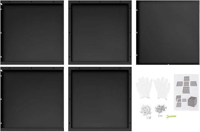 Steel Planter Box Metal Square Indoor Outdoor Planter Box for Outdoor Plants Large Planters Cube Heavy Duty Flower Pot Commercial Residential for Home Garden Deck Porch Patio (Black, 20 x 20 x 20 in)