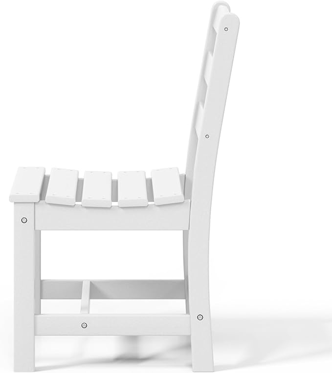 WestinTrends Ashore Outdoor HDPE Patio Classic Armless Dining Side Chair, White