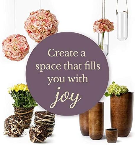 Serene Spaces Living Small Mango Wood Cachepot, Natural Wooden Pot for Faux Flowers & Plants, Potted Indoor Plants, Home, Office, Restaurant Decor, Measures 4.75" Diameter & 4.5" Tall