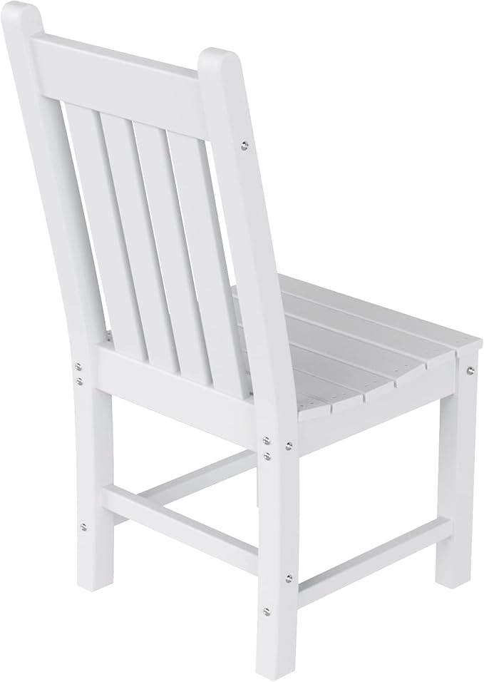 WestinTrends Malibu HDPE Outdoor Armless Patio Dining Chair White