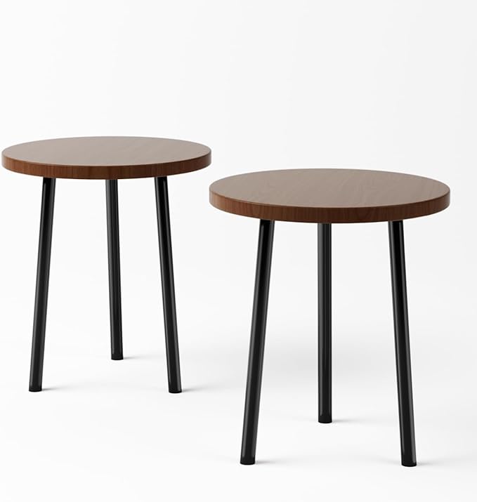 SAKSUN Plant Stand Indoor 14'': Indoor Plant Stand 2 Pack Metal Plant Table - Wood Plant Stool Outdoor Small Round Side End Table Mid Century Modern Decor - Home Decor