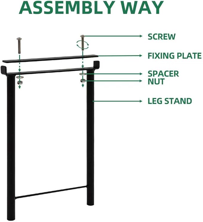 OUTEROOM 2PC Extra leg extensions, Replacement Parts for Metal Plant Stand (Tall Leg Replacement Part Ebony)