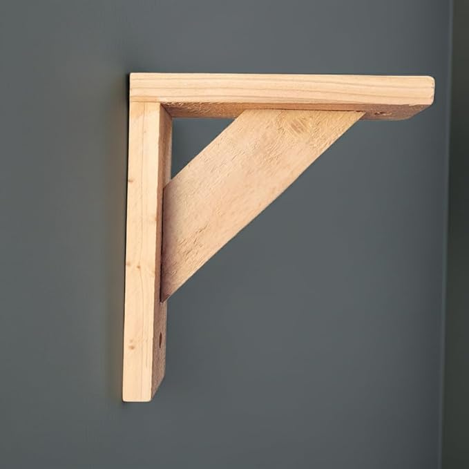 Set of 2 Cedar Window Box Support Brackets 6 in x 6 in – Wooden Brackets for Window & Railing Planter Boxes, Indoor or Outdoor Use, Made in USA