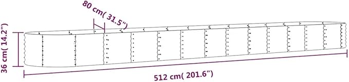 Zateety 16.8ft x 16.8ft Large Metal Raised Garden Bed, Anthracite Grey Galvanized Steel Planter Box, Outdoor Square Gardening Bed for Vegetables, Flowers & Herb Garden (14.2" Deep)