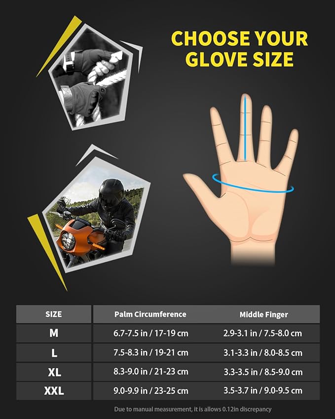 Tactical Gloves for Men, Shooting & Motorcycle Gloves with Hard Shell Knuckle Protection & Leather Palm for Airsoft Motorcycle Cycling Paintball Sports Climbing Training Hunting