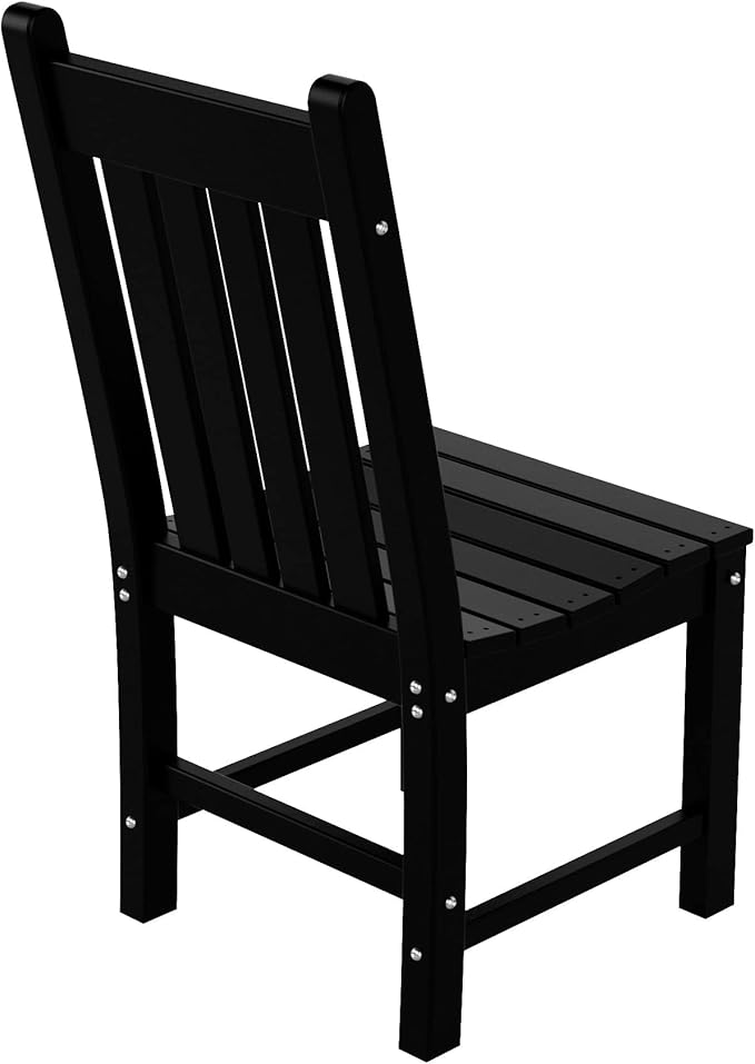 WestinTrends Malibu HDPE Outdoor Armless Patio Dining Chair Black