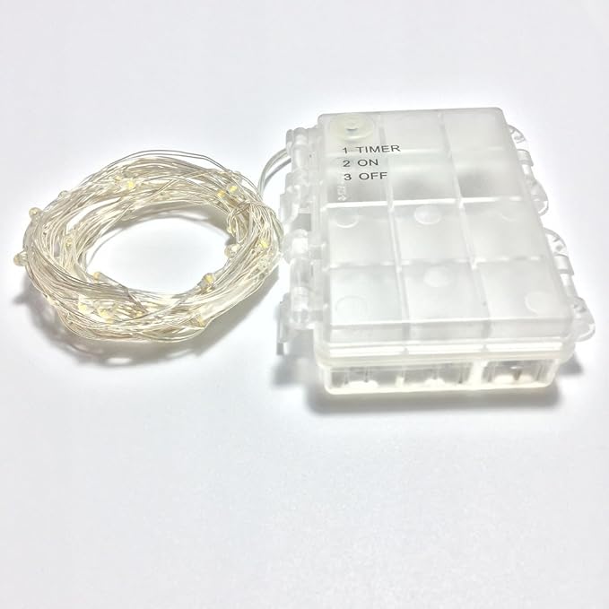 Luna Gift 2 Pack 50 Count Mini Led Fairy Lights,Battery Operated String Light with Waterproof Battery Box and Timer 6Hours on/18Hours Off for Indoor/Outdoor Wedding Party Decoration(Warm White)