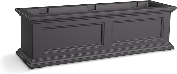 Mayne Fairfield 2-Foot Window Box – Self-Watering, Weather-Resistant Planter for Flowers – Durable Design for Outdoor Use, Perfect for Windows