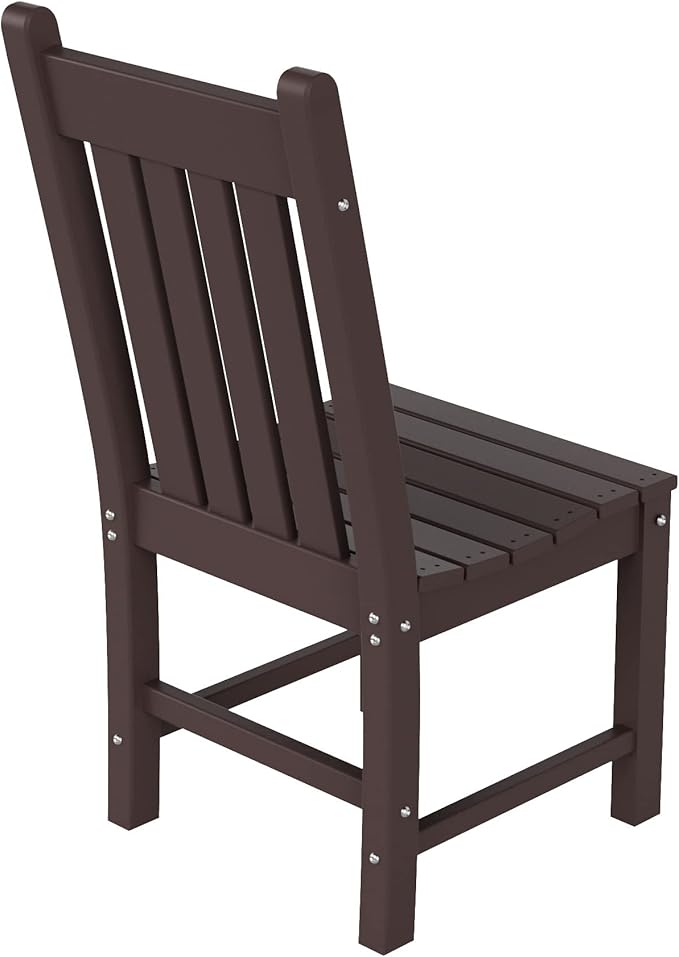 WestinTrends Malibu HDPE Outdoor Armless Patio Dining Chair Dark Brown