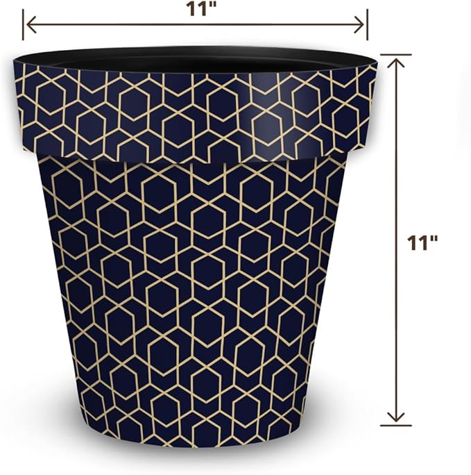 Briarwood Lane Blue Geometric Medium Planter