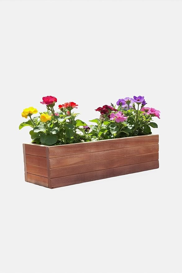Handmade Rustic Cedar Herb Window Planter Box – Wooden Window & Railing Planter for Indoor or Outdoor Use, Made in USA (18)