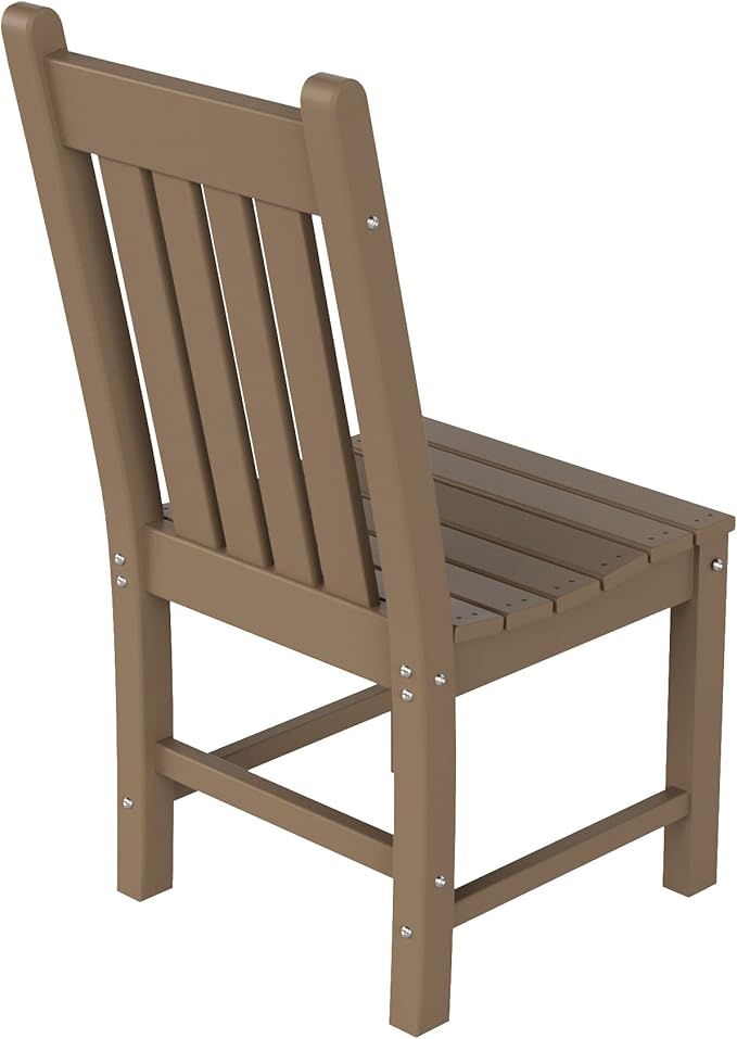 WestinTrends Malibu HDPE Outdoor Armless Patio Dining Chair Weathered Wood
