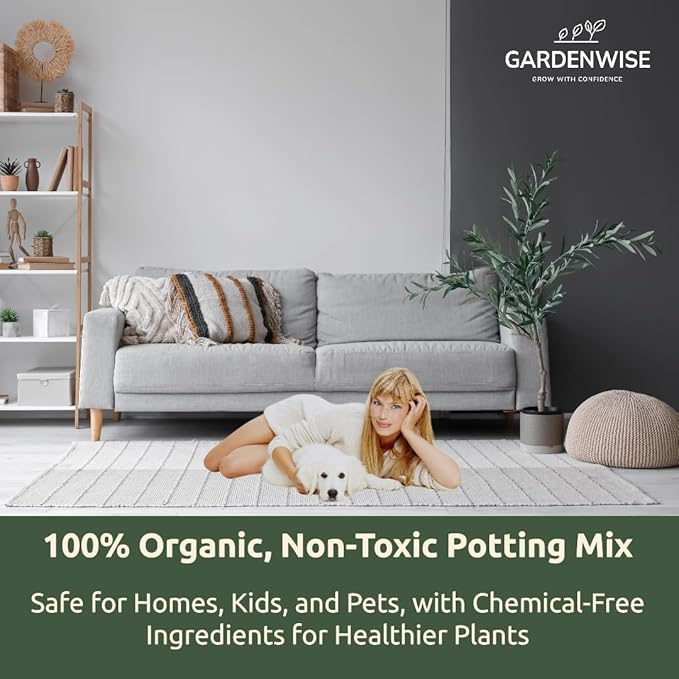 GARDENWISE Organic Olive Tree Potting Mix – Fast-Draining, Nutrient-Rich Soil for Indoor & Outdoor Olive Trees – Mediterranean Plant Care – Long-Lasting Formula (10 QUARTS)