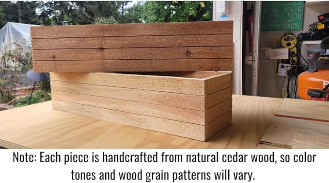 Handmade Rustic Cedar Herb Window Planter Box – Wooden Window & Railing Planter for Indoor or Outdoor Use, Made in USA (12)