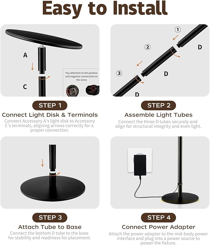 AJABotanics 69” Tall Grow Lights for Indoor Plants Full Spectrum, 40W Sunlike Standing Plant Lights for Indoor Growing, 10-Level Dimmable, Adjustable Height for Various Plant Sizes