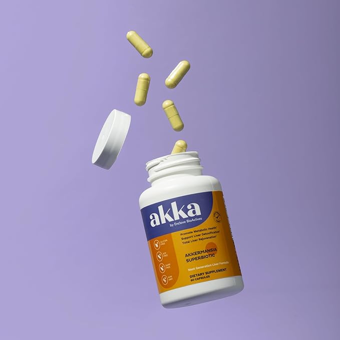 AKKA Premium Liver Cleanse Detox & Repair Superbiotic - Supports Liver Health & Function, Boosts Energy, Digestion & Metabolism with Bioavailable Pasteurized Akkermansia, Non-GMO, Gluten-Free, 60 Caps