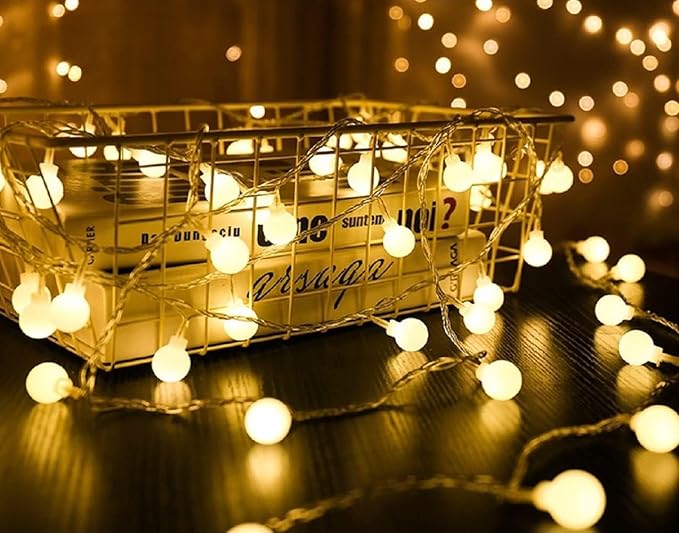 33ft 80 LED Globe String Lights β USB Powered Warm White Fairy Lights for Bedroom, Patio, Wedding, Party & Indoor Outdoor Decor