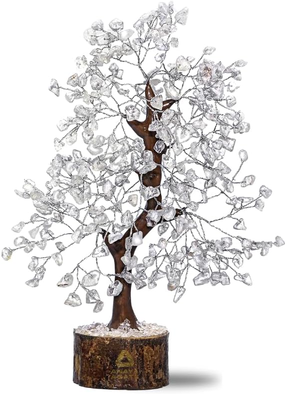 ANAYA AGATE Clear Quartz Crystal Trees for Home Decor, Office Desk Decoration, Chakra Healing Crystals and Stone for Positive Energy, Money, Good Luck, Tree of Life Spiritual for Women and Mom