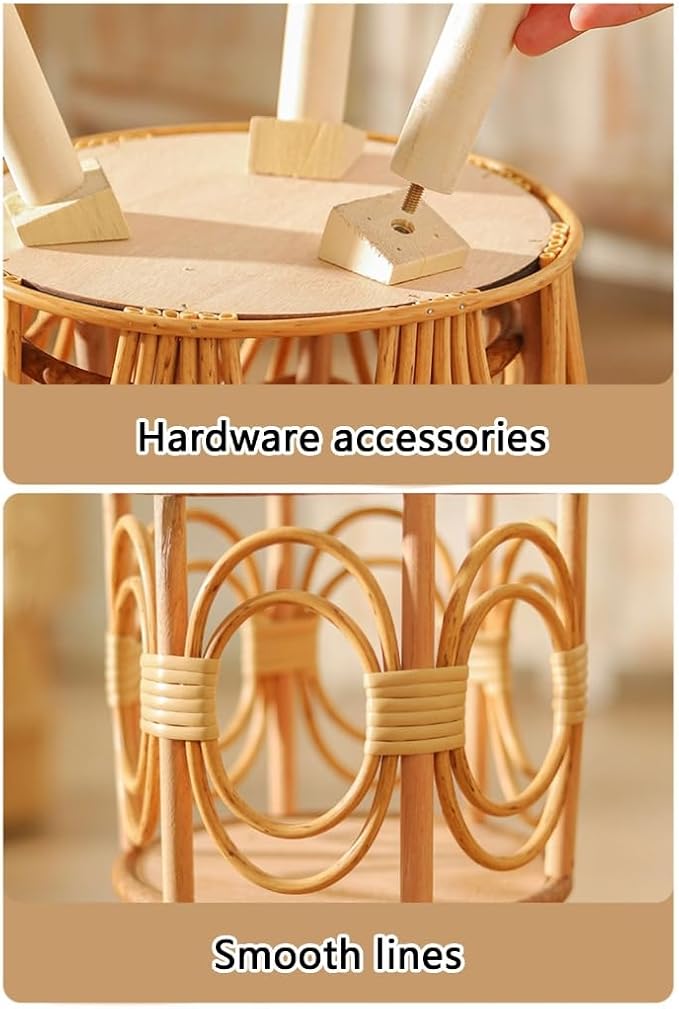 Rattan Plant Stand, Wicker Plant Baskets Indoor, Handmade Woven Wooden Planter With Legs, Floor Planter Baskets Rack For Indoor Outdoor Decorations - 16" & 21" (21in)