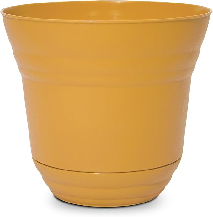 Headwind Traverse Planters – 5" 2 Pack Plastic Plant Pot in Harvest Yellow - Indoor & Outdoor Pots for Plants with Drainage - Decorative Plant Pot, Flower Pots Outdoor for Garden by Robert Allen