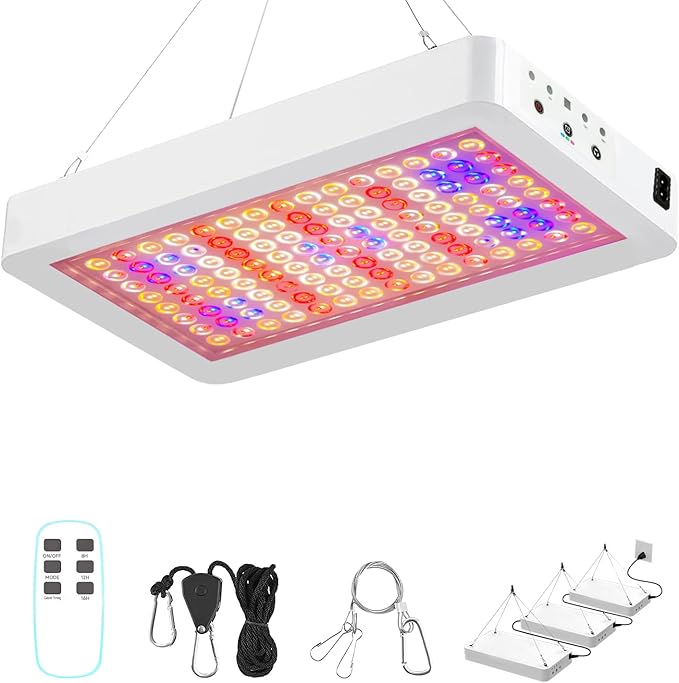 SERWING LED Grow Light Full Spectrum, Plant Grow Light with Veg & Bloom Switch for Hydroponic Indoor Plants LED Grow Lamp with Daisy Chain,with Remote Control