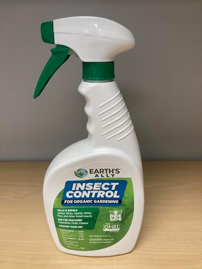 Earth's Ally Outdoor Indoor Plant Insecticide Spray - Ready-to-Use Insecticidal Soap for Plants - Non-Toxic Insect Repellent Pest Control for Spider Mite, Aphid, Mealybug - Bee, Pet, Kid Safe - 24 Oz