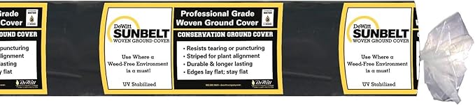 DeWitt SBLT3300 Sunbelt Woven Weed Barrier Landscape Fabric Ground Cover, 3-Foot Width x 300 Feet (4 Pack)