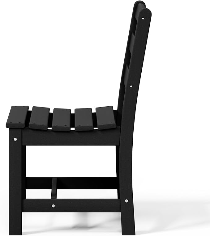 WestinTrends Ashore Outdoor HDPE Patio Classic Armless Dining Side Chair, Black