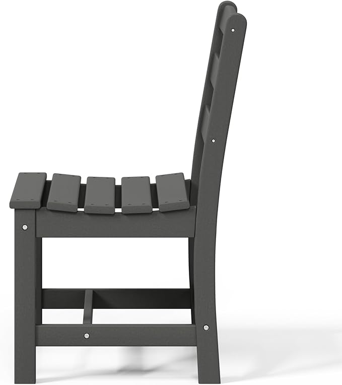 WestinTrends Ashore Outdoor HDPE Patio Classic Armless Dining Side Chair, Gray