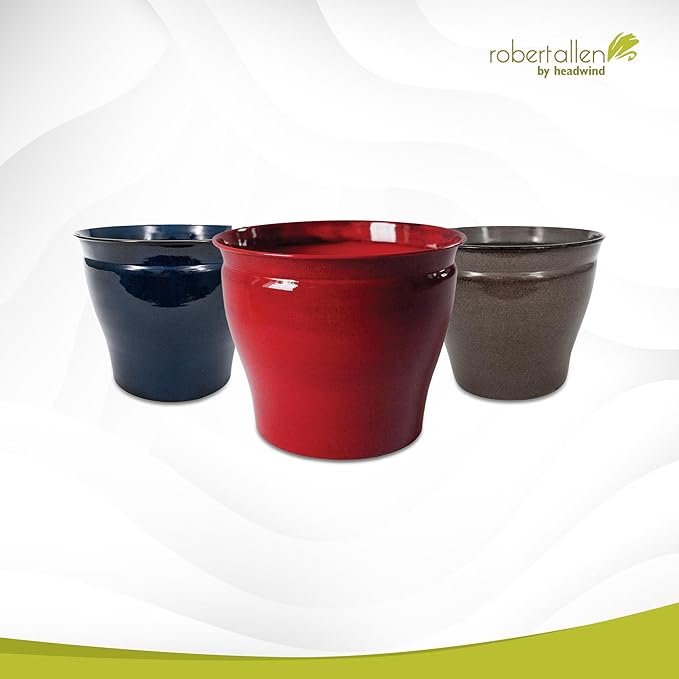 Headwind Glazed Ironstone Avery Collection Decorative Plant Pot – 6" Midnight Sapphire Glazed Decorative Pot – Lightweight & Durable Flower Pots for Indoor Plants - Outdoor Planter by Robert Allen
