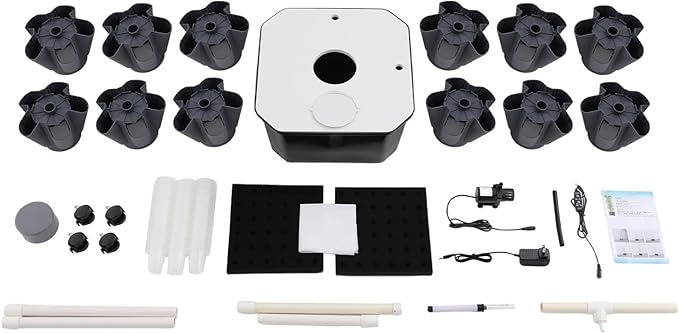 Hydroponics Growing System, 12 Layers 60 Plant Sites Indoor Hydroponic Tower with Water Pump, Vertical Garden Planter with Wheels, Hydroponic Germination Kit for Gardening Lover