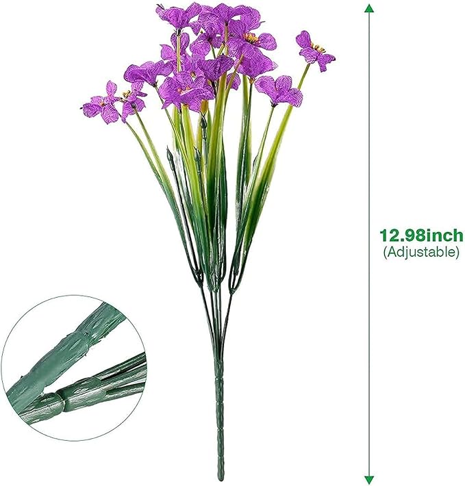 Colorful 20 Bundles Artificial Flowers for Outdoors,MixColors Fake Silk Flowers with Plastic Plants for Outside,Faux mums Realistic Flowers for Window Box Yard Front Porch Balcoy Dector (Mixed Color)