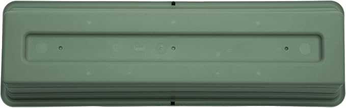 Bloem Dura Cotta 18" Basil Resin Rectangle Window Box Planter with Saucer Tray for Indoor and Outdoor Gardening