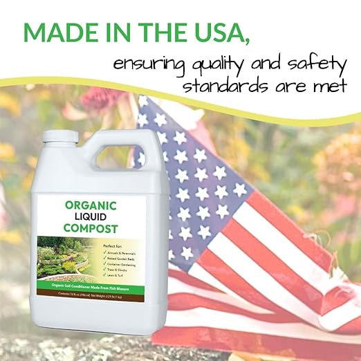 Organic Liquid Compost + Pump: Fast-Acting Alternative to Messy and Smelly Composting | Perfect for Brewing Compost Teas (1 Gallon + Pump, Treats Up to 20,000 Sq.Feet)