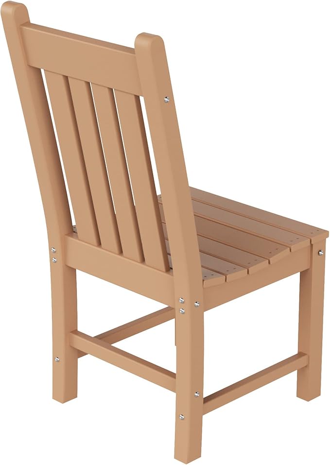 WestinTrends Malibu HDPE Outdoor Armless Patio Dining Chair Teak