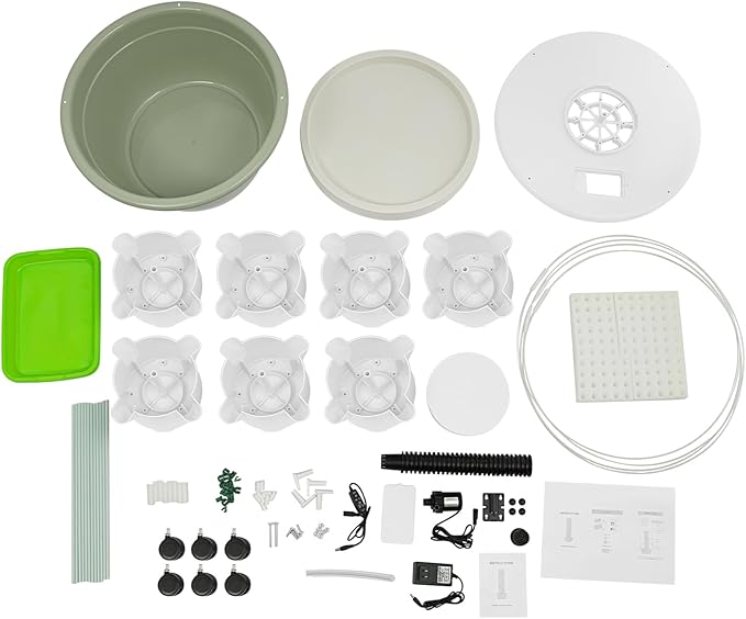 Hydroponic Growing System, 28-Plant Vegetable Planter Tower Climbing Trellis, Outdoor Indoor Garden Vertical Planter Germination Kit with Water Pump, Intelligent Water Circulation & Timer Function