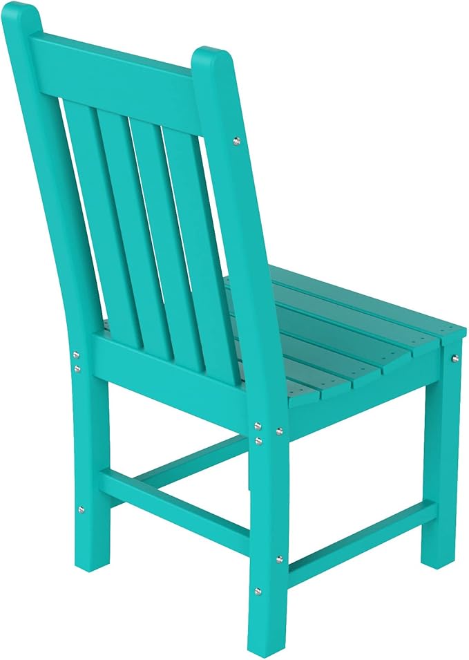 WestinTrends Malibu HDPE Outdoor Armless Patio Dining Chair Turquoise