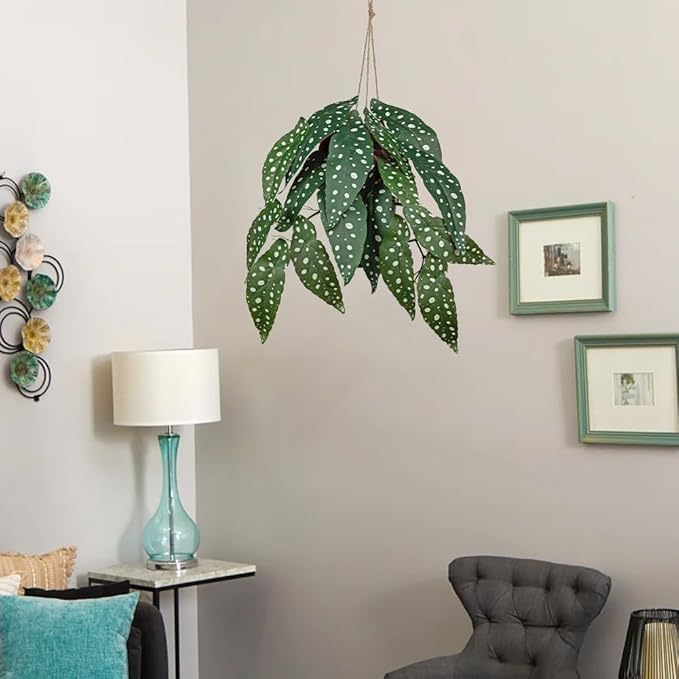 Fake Hanging Plant in Black Pot Artificial Syngonium Podophyllum Plant Faux Greenery Leaves for Wall Bedroom Office Desk Bathroom Indoor Outdoor Home Deco