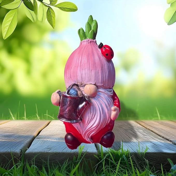 Onion Gnomes Decorations Gnomes Decor Gifts Garden Gnome Outdoor Statue Gifts for Home Figurines Spring Home Decor