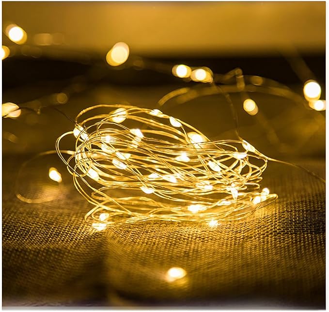 Sokelinn-six 2m 20 LEDs Fairy String Lights, USB Powered String Light for Desk Office Christmas Tree Party Decoration (Warm, 2)