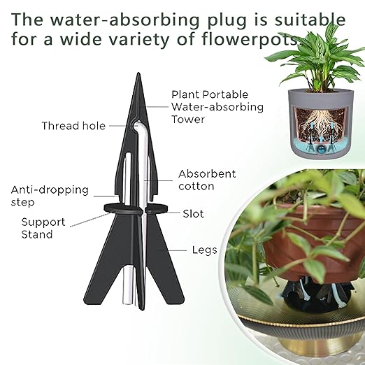 GreenShip 4-Pack Patented Self-Watering Spikes – DIY Plant Watering System for Indoor Plants, Fits Grower Pots, Reuse Containers, Automatic Self-Watering Stakes (Large)