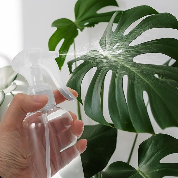 4pcs 300Ml Refillable Spray Bottles with Fine Mist Nozzle, Plastic Watering Sprayers for Plants, Travel, and Barbershop Use