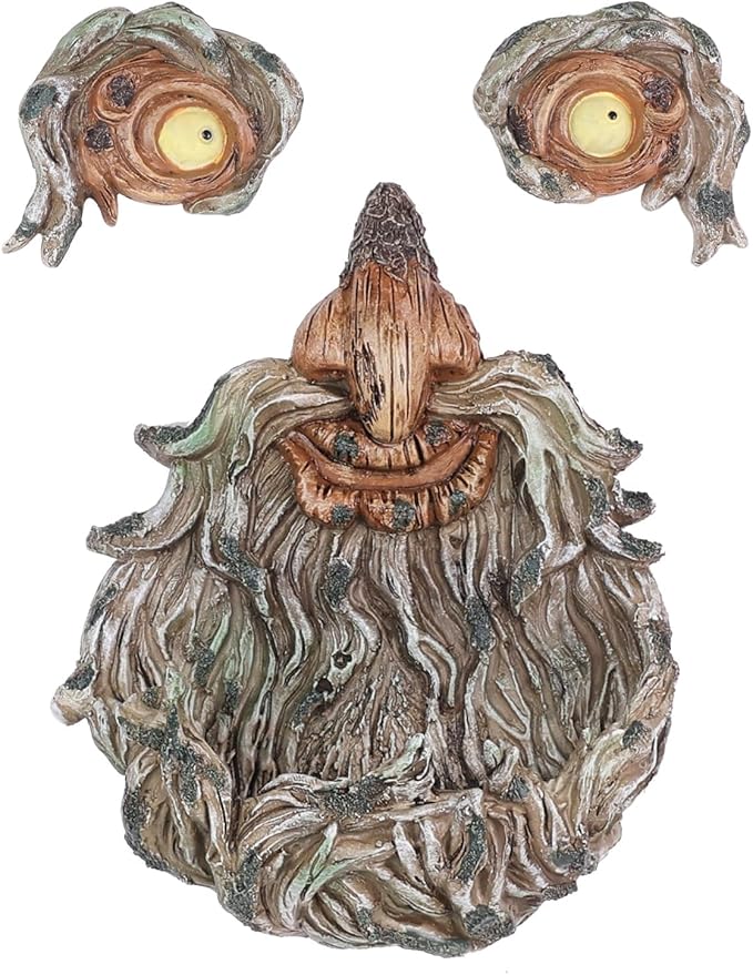MEETYAMOR Garden Decor for Outside, Funny Tree Faces Bird Feeder Decor Outdoor Statues, Whimsical Old Man Tree Sculpture Decorations for Lawn, Patio, Yard Art