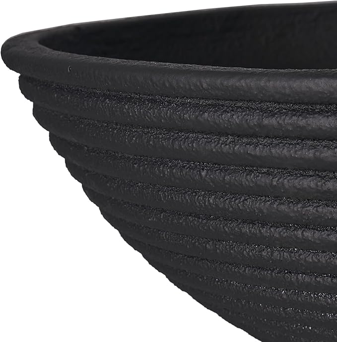 TerraDeco 18 - inch Handmade Classic Bowl - Concrete Planter (2 Packs | Concrete Composite | Ideal for Succulents, Courtyard Pillars & Staircase Corners