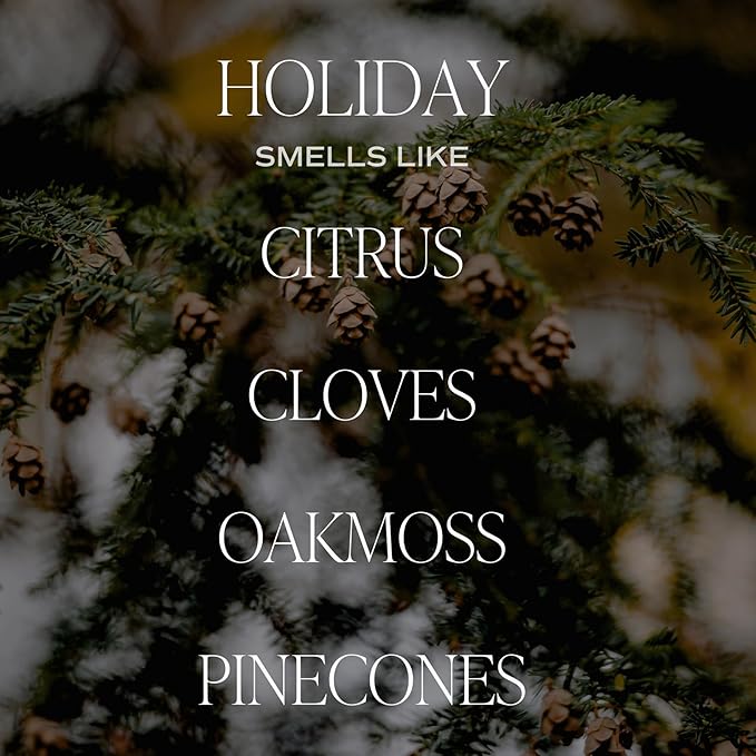Sweet Water Decor Holiday Candle | Cloves, Pine, and Sandalwood Festive Christmas Winter Scented Soy Candles for Home | 9oz Clear Jar, 40 Hour Burn Time, Made in The USA