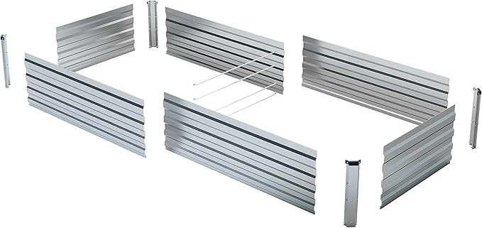8x3x1.5FT Galvanized Raised Garden Bed Outdoor for Vegetables,Galvanized Planter Boxes Metal Raised Beds for Gardening
