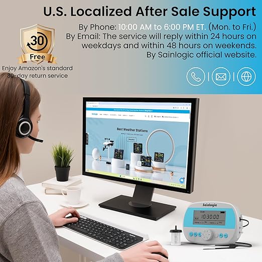 Sainlogic Smart Automatic Plant Waterer for 15 Potted Plants, Self Watering System with Deep Root Irrigation, Humidity Monitor Display, IP64 Programmable Timer for Travel, Vacation, Indoor Garden