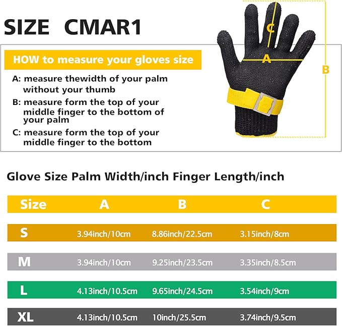 Schwer ANSI A9 Cut Resistant Glove, Food Grade Stainless Steel Wire Mesh, Knife Cutting Gloves, Butcher Meat, Slicing, Oyster Shucking, Fish Fillet, XL Size, 1 PC